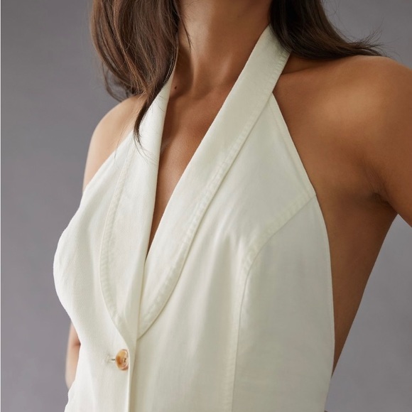 Anthropologie Vested Cotton Jumpsuit, Size 14 - Picture 3 of 6